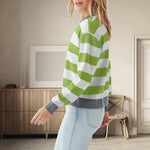 Sweat-shirt à manches longues et coupe slim à col rond et à la mode