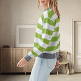Sweat-shirt à manches longues et coupe slim à col rond et à la mode