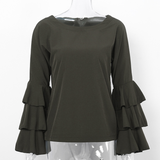 Chemise en mousseline à manches évasées
