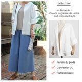 Veste d'automne vintage ample en coton et lin