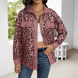 Veste en Velours Côtelé à Imprimé Léopard
