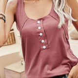 Chemise décontractée sans manches de couleur unie