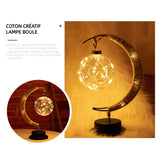 Lampe en Forme de Lune à LED en Boule de Rotin Faite à la Main