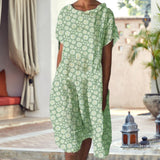 Robe à manches courtes tournesol