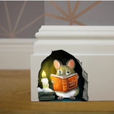 3D souris autocollant mural