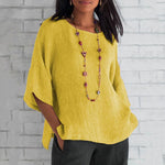 T-shirt simple ample de couleur unie