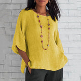T-shirt simple ample de couleur unie