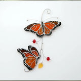 Décor de fenêtre en verre papillon monarque teinté