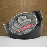 boucle de ceinture en alliage de chapeau de cowboy