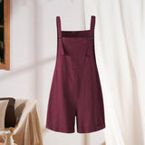 Pantalon à bavette décontracté boutonné