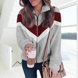 Manteau en laine contrastée