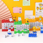 Beau calendrier de puzzle de blocs de dessin animé