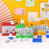 Beau calendrier de puzzle de blocs de dessin animé