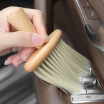 Brosse à poussière de voiture en bois