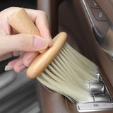 Brosse à poussière de voiture en bois