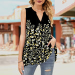 T-shirt ample sans manches col V imprimé
