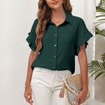 Chemise polyvalente à revers de couleur unie