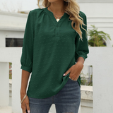 Chemise Á Col Montant Et Manches Mi-longues