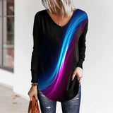 Haut à Manches Longues avec Imprimé Dégradé