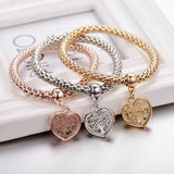 Ensemble de bracelets "Arbre de Vie" avec pendentif coeur (3 couleurs/ensemble)