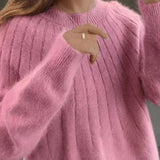 Pull En Tricot Moelleux En Cachemire De Couleur Unie