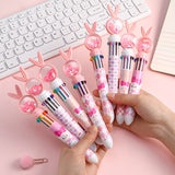 Stylos à bille lapin dessin animé 10 couleurs