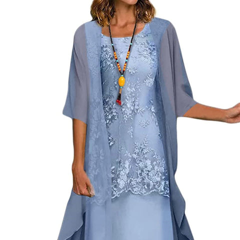 Élégante robe en mousseline deux pièces