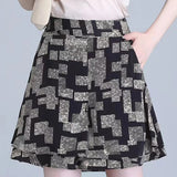 Jupe taille haute en mousseline de soie