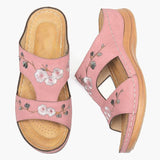 Sandales à fleurs creuses décontractées faites à la main pour femmes