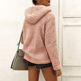 Sweat à capuche zippé en peluche