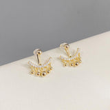 Boucles d'oreilles Ménisque Géométrique en Strass et Perles