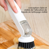 Brosse à pot avec distribution automatique de liquide