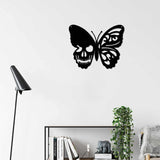 Halloween Crâne et Papillon  en Métal Décoration Murale