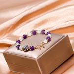 Bracelet Améthyste Blanc Clair de Lune