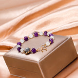 Bracelet Améthyste Blanc Clair de Lune
