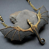 Collier Dragon Volant Ailé Noir