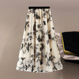 Jupe floquée en maille pour femme