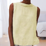 T-shirt Uni En Coton Et Lin