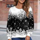 Pull Imprimé Flocon de Neige Femme De Noël