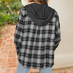 Veste Chemise Décontractée Boutonnée à Capuche