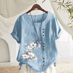 Chemise En Lin Et Coton Á Fleurs