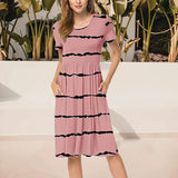 Robe à col ras du cou avec poche