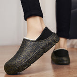 Chaussures d'Intérieur en Coton Peluche Chaud pour Hommes