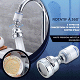 Robinet de filtre à pression étanche aux éclaboussures à trois vitesses