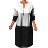 Robe Bloc de Couleur Avec Fermeture Éclair