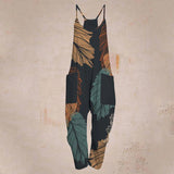 Combinaison confortable à imprimé feuille décontractée