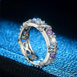 Bague plaqué or zircon incrusté dichroïque
