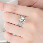 Bague six griffes classique torsadée en diamant