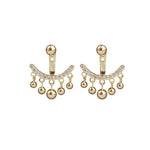 Boucles d'oreilles Ménisque Géométrique en Strass et Perles
