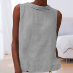 T-shirt Uni En Coton Et Lin